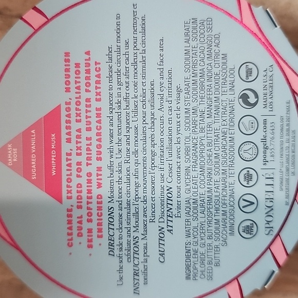 Spongellé Chiffon Rose Body Wash Infused Buffer Confection Collection - Picture 2 of 2